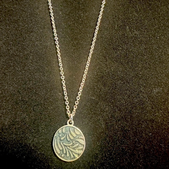 Baked Beads Jewelry - Baked Beads Silver Necklace with double sided medallion